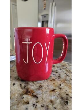 Red Rae Dunn JOY Coffee Cup Mug New New nwt